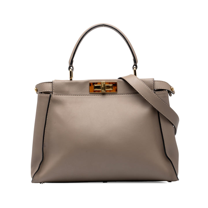 Fendi Sac à main Peekaboo Iconic Moyen Marron – vue principale – GABY PARIS
