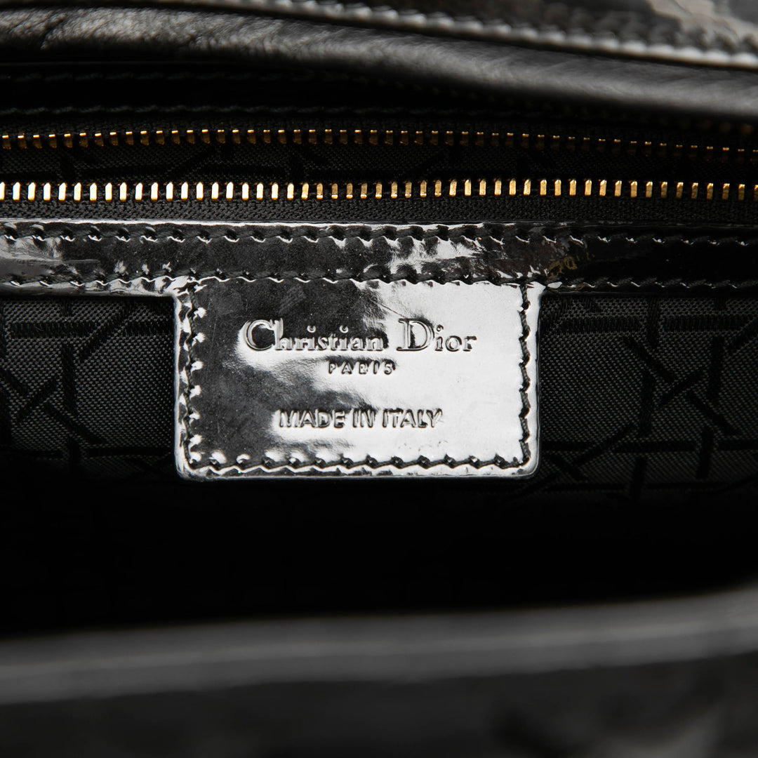 Dior Large Cuir verni Cannage Lady Dior