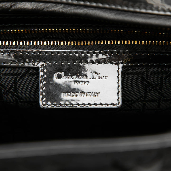 Dior Large Cuir verni Cannage Lady Dior