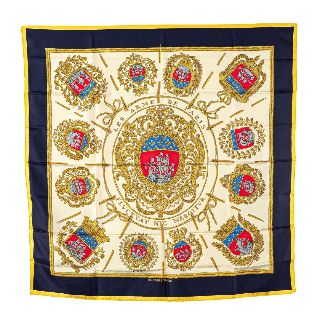 Hermès Les Armes de Paris Soie Foulard Blanc – GABY PARIS Authentique