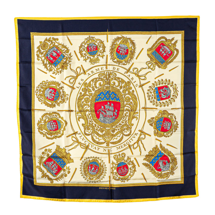 Hermès Les Armes de Paris Soie Foulard Blanc – GABY PARIS Authentique