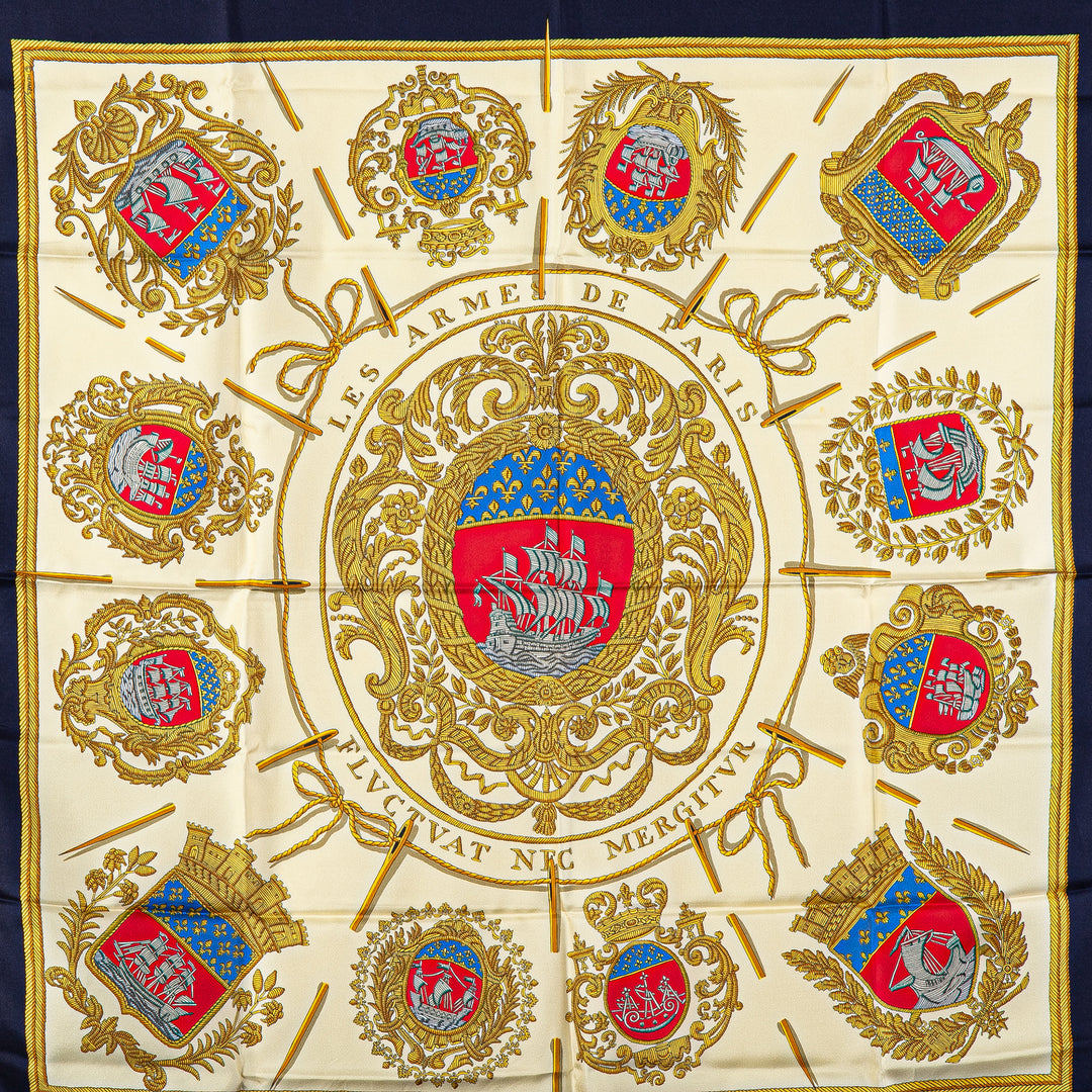 Hermès Les Armes de Paris Soie Foulard Blanc – GABY PARIS Authentique