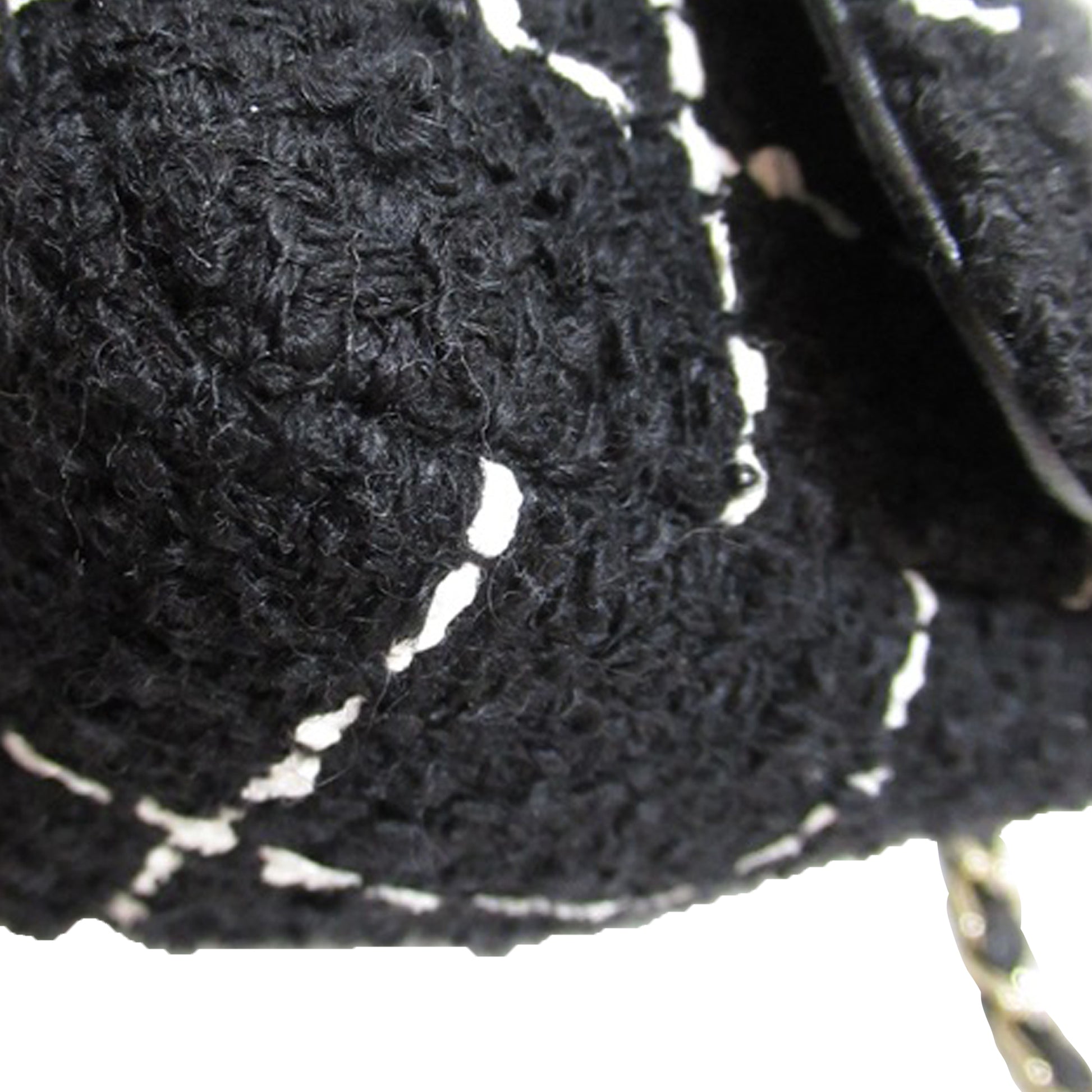 Mini Tweed Camellia Flap Black - Gaby Paris