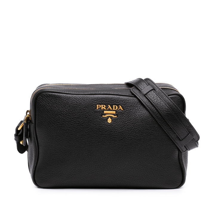 Vitello Phenix Double Zippé Sac caméra Noir