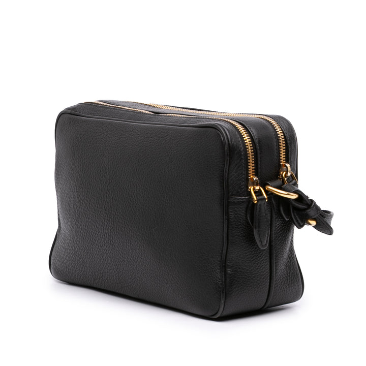 Vitello Phenix Double Zippé Sac caméra Noir