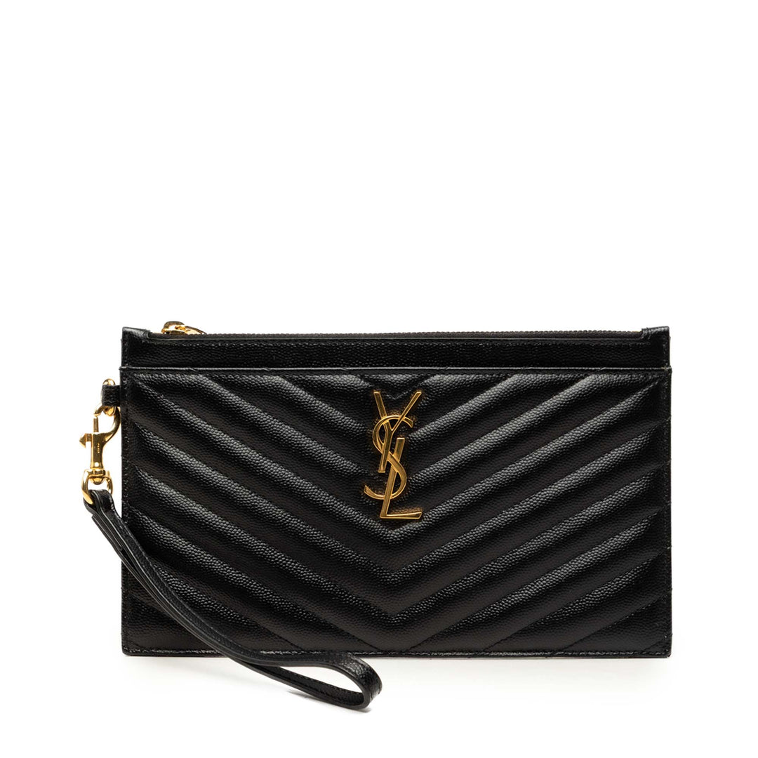 Grain De Poudre Matelasse Cassandre Zippé Pochette Grand Noir