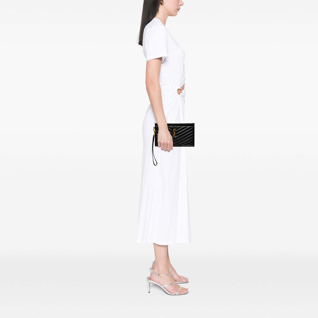 Grain De Poudre Matelasse Cassandre Zippé Pochette Grand Noir