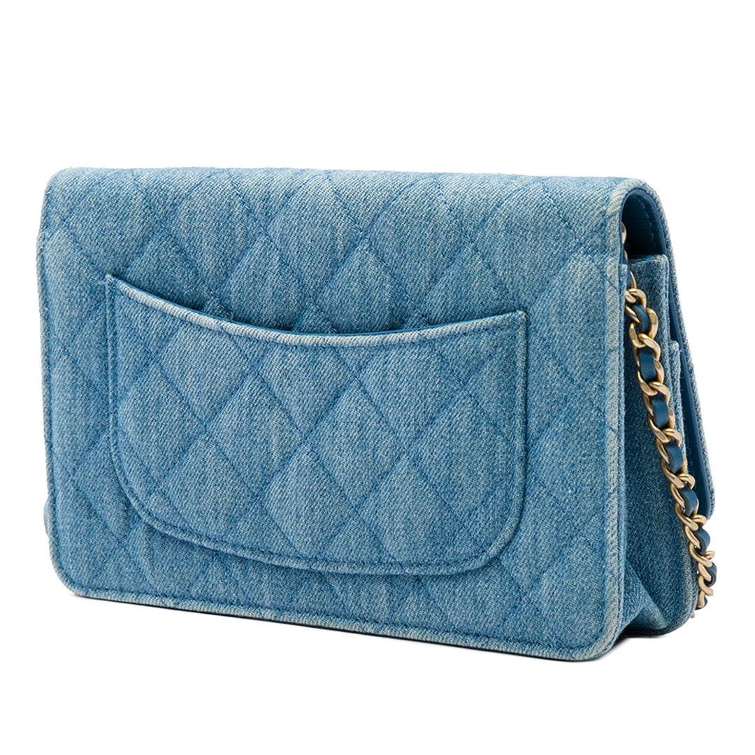 Chanel CC Matelassé Perle Crush Wallet on Chain Jean Bleu – vue 2 – GABY PARIS
