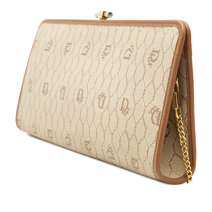 Dior Honeycomb Coated Toile Chain Sac porté croisé