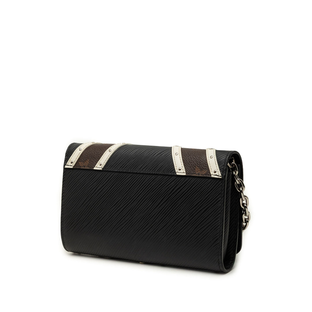 clouté Twist Wallet on Chain Épi Noir