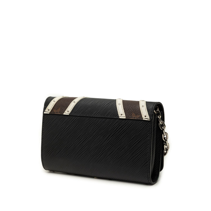 clouté Twist Wallet on Chain Épi Noir