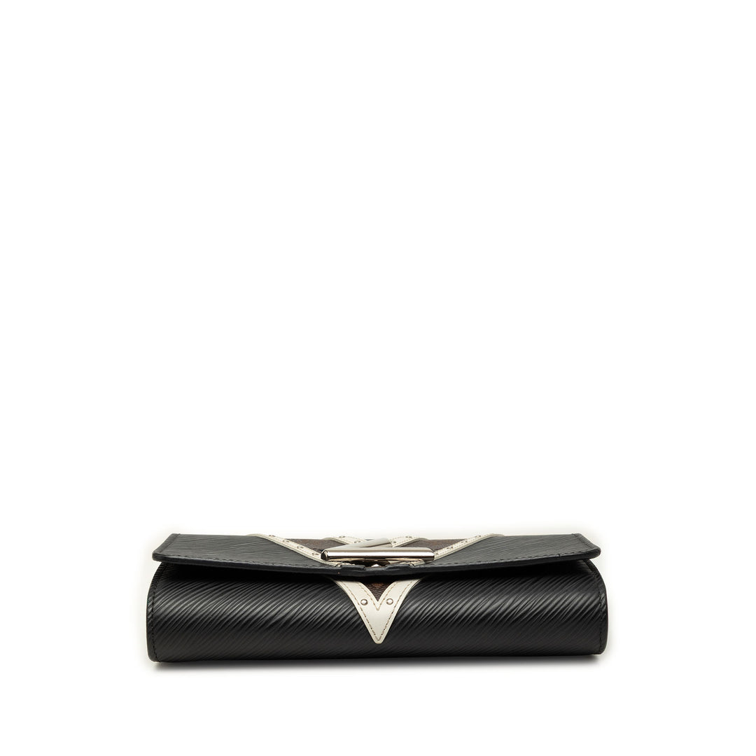 clouté Twist Wallet on Chain Épi Noir