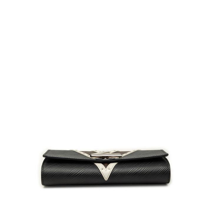 clouté Twist Wallet on Chain Épi Noir