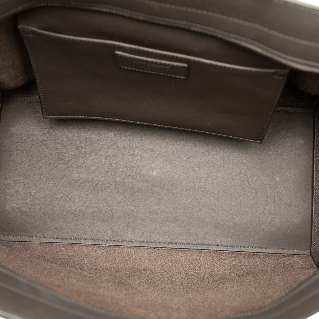 Saint Laurent Small Croc embossé Trimmed Cuir Downtown Cabas Sac cartable