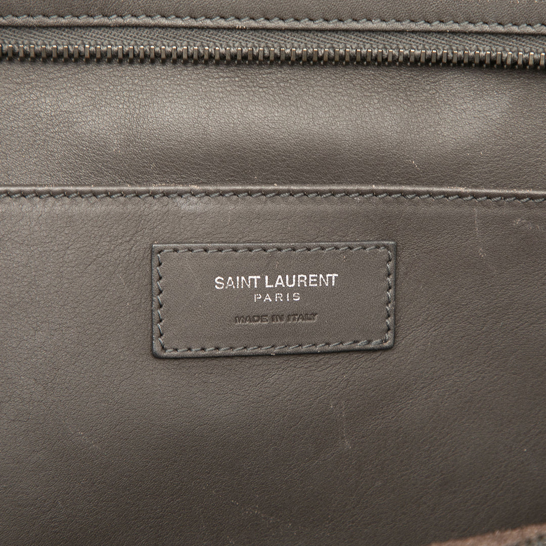 Saint Laurent Small Croc embossé Trimmed Cuir Downtown Cabas Sac cartable