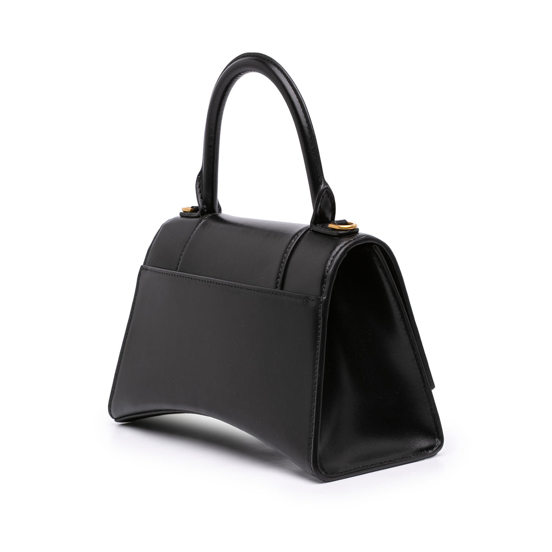 Balenciaga brillant Box Hourglass sac à Petit Cuir de veau Noir