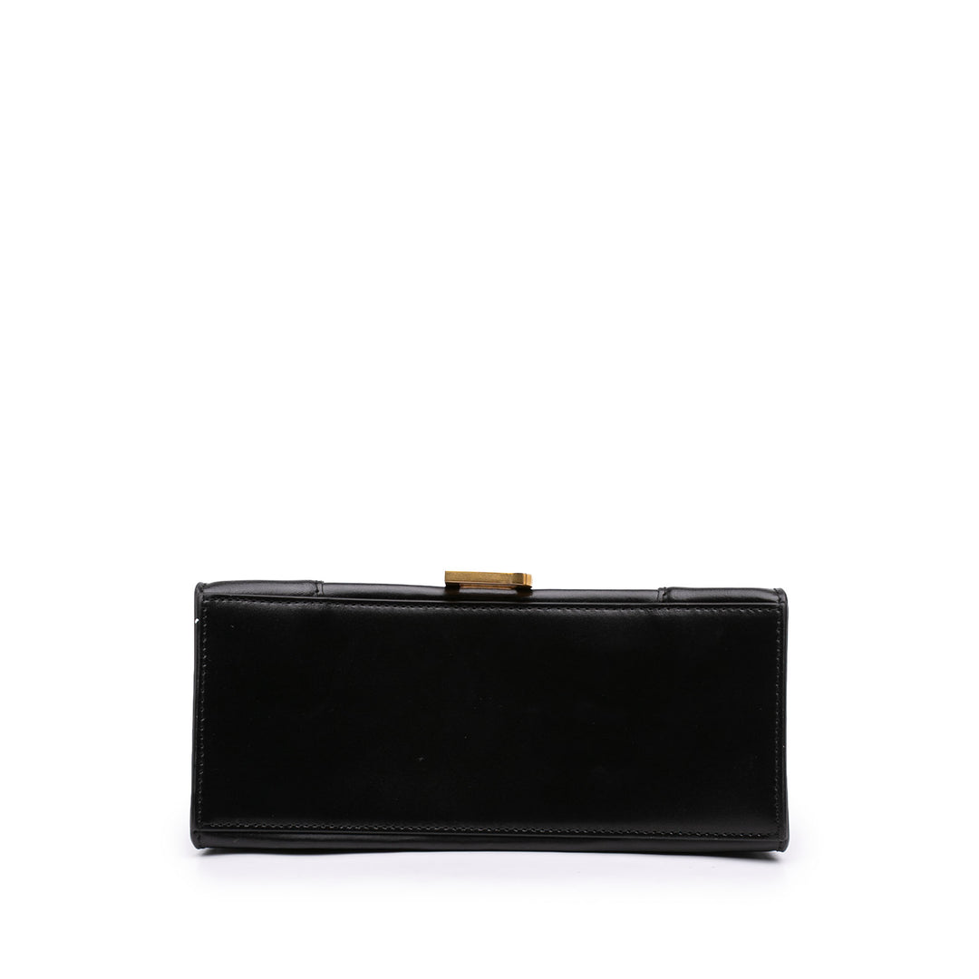 Balenciaga brillant Box Hourglass sac à Petit Cuir de veau Noir