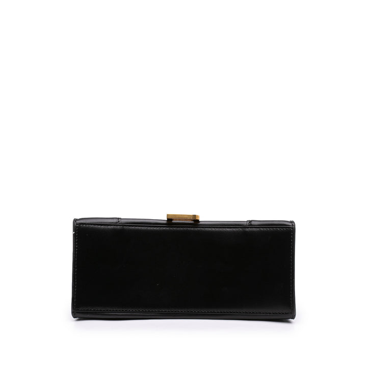 Balenciaga brillant Box Hourglass sac à Petit Cuir de veau Noir