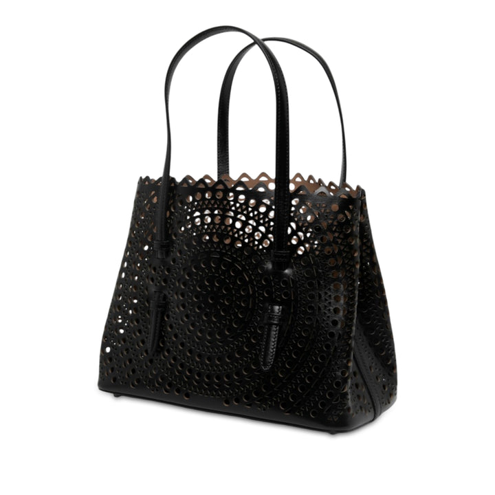 ALAÏA Vienne Laser Cut Mina 25 Cuir de veau Noir – vue 2 – GABY PARIS