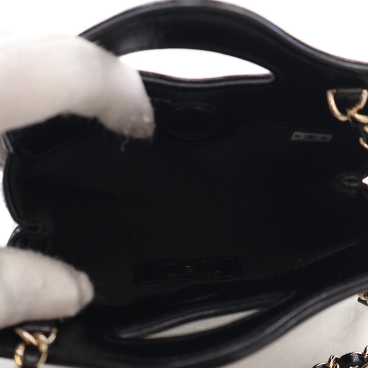 Chanel brillant 31 Pochette avec chaîne Micro Cuir d'agneau Noir