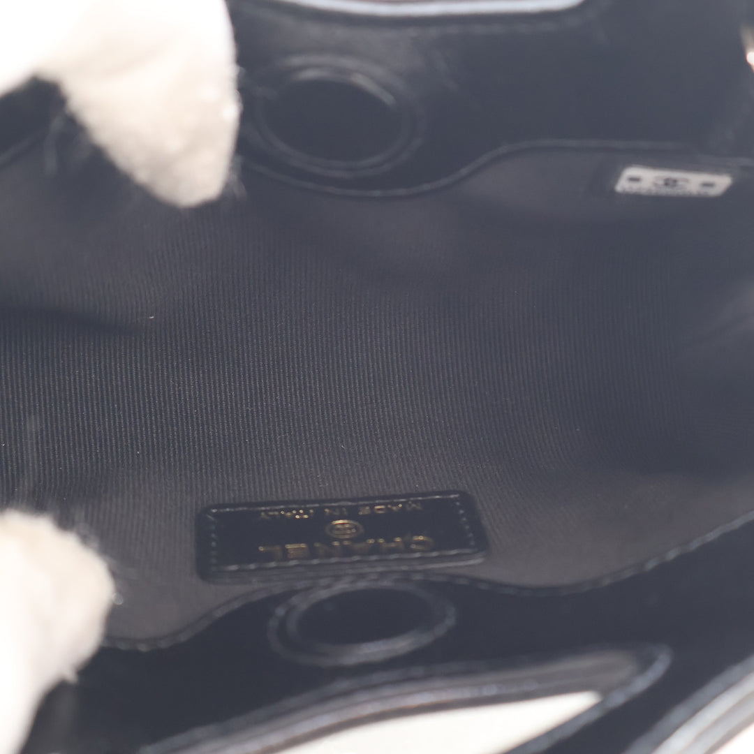 Chanel brillant 31 Pochette avec chaîne Micro Cuir d'agneau Noir