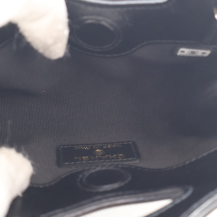 Chanel brillant 31 Pochette avec chaîne Micro Cuir d'agneau Noir