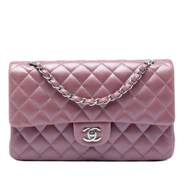Chanel Medium Metallic Classic Cuir d’agneau Double rabat