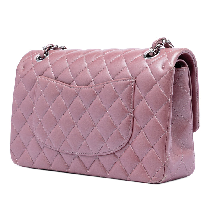 Chanel Medium Metallic Classic Cuir d’agneau Double rabat