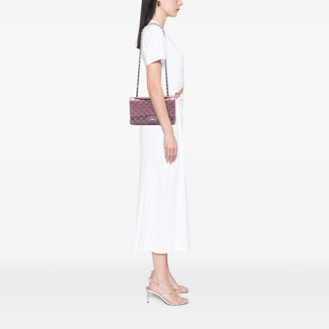 Chanel Medium Metallic Classic Cuir d’agneau Double rabat