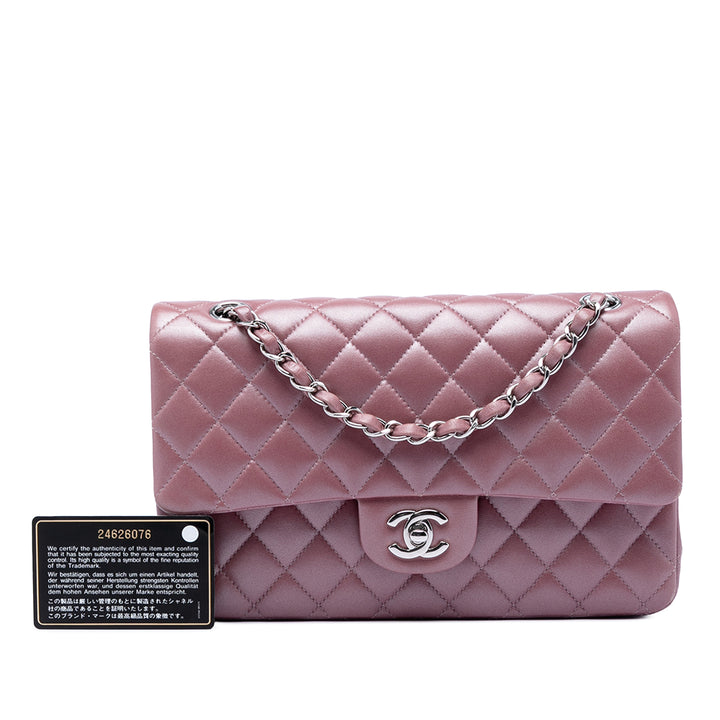 Chanel Medium Metallic Classic Cuir d’agneau Double rabat