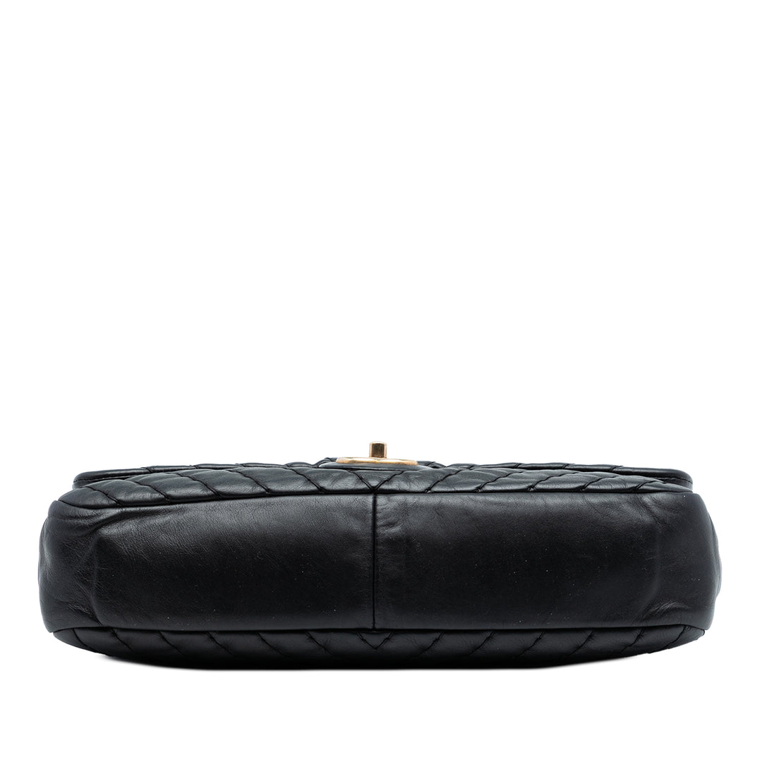 Chanel Jumbo Chevron Iridescent Cuir de veau Surpique à rabat