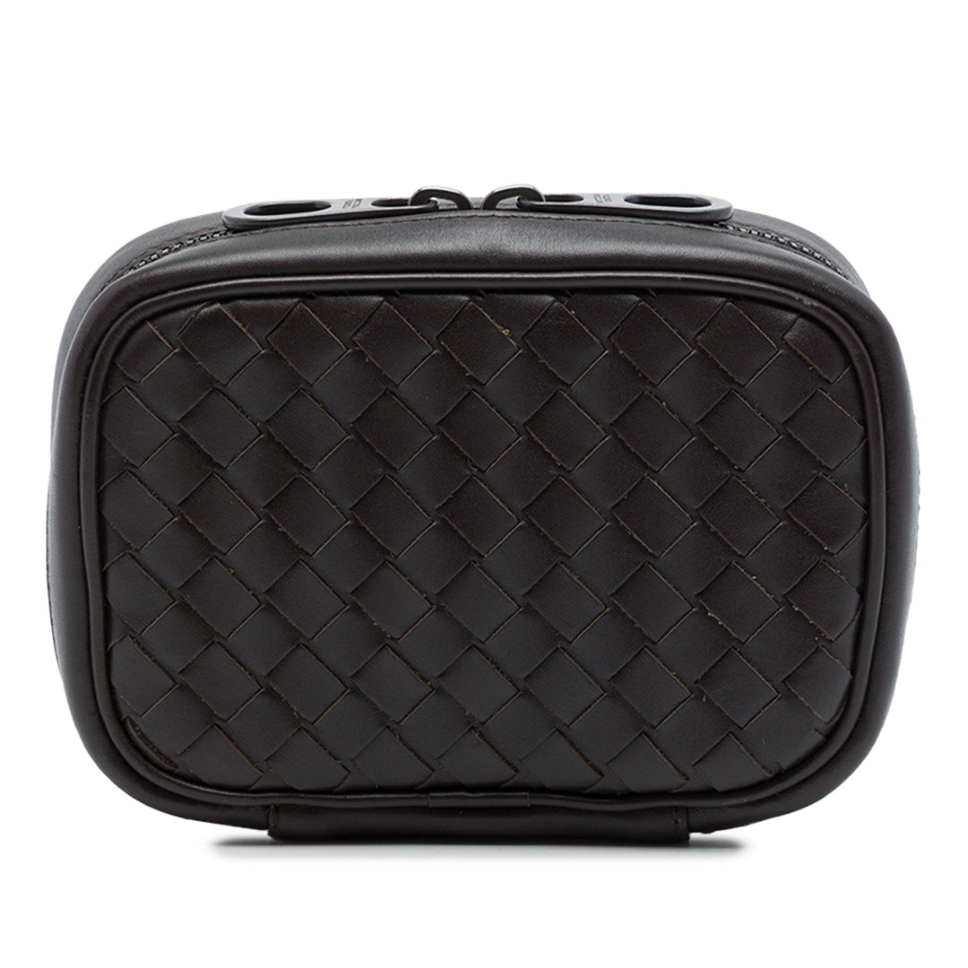 Bottega Veneta Intrecciato Cufflinks Étui Cuir de veau Marron – vue principale – GABY PARIS