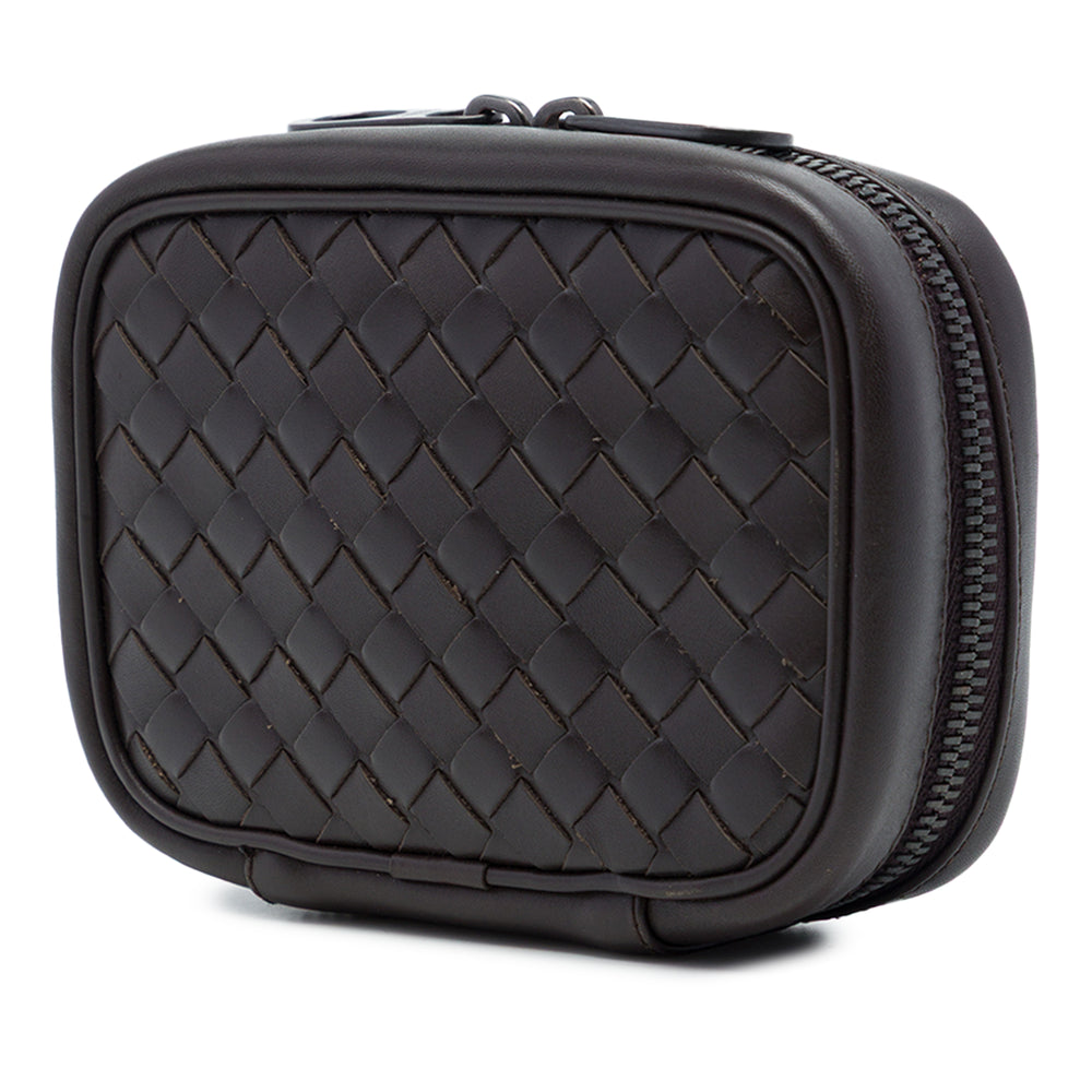 Bottega Veneta Intrecciato Cufflinks Étui Cuir de veau Marron – vue 2 – GABY PARIS