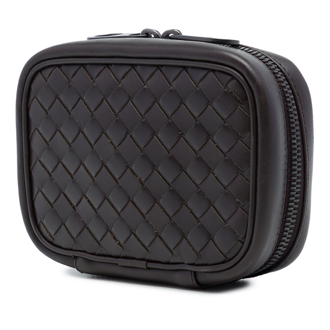 Bottega Veneta Intrecciato Cufflinks Étui Cuir de veau Marron – vue 2 – GABY PARIS
