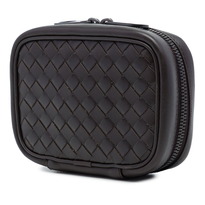 Bottega Veneta Intrecciato Cufflinks Étui Cuir de veau Marron – vue 2 – GABY PARIS