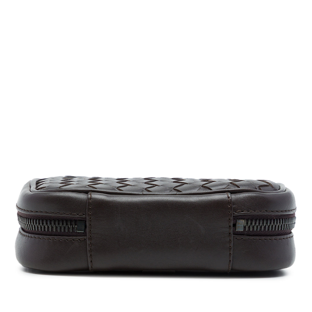 Bottega Veneta Intrecciato Cufflinks Étui Cuir de veau Marron – vue 3 – GABY PARIS