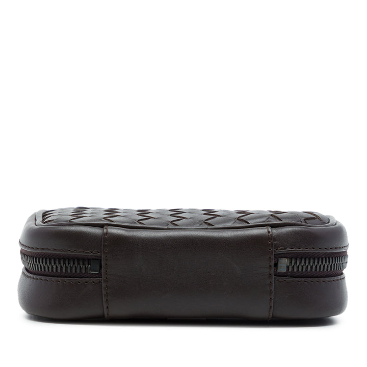 Bottega Veneta Intrecciato Cufflinks Étui Cuir de veau Marron – vue 3 – GABY PARIS