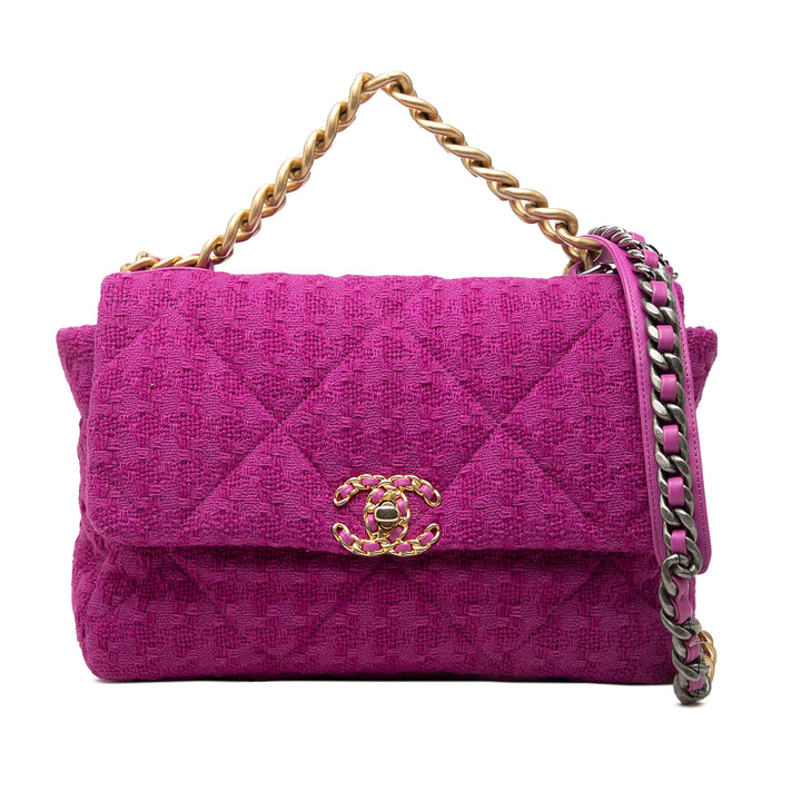 Chanel Large Tweed 19 à rabat
