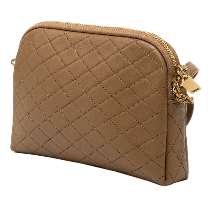 Saint Laurent Mini Matelassé Cuir d’agneau Gaby Zippered Pochette