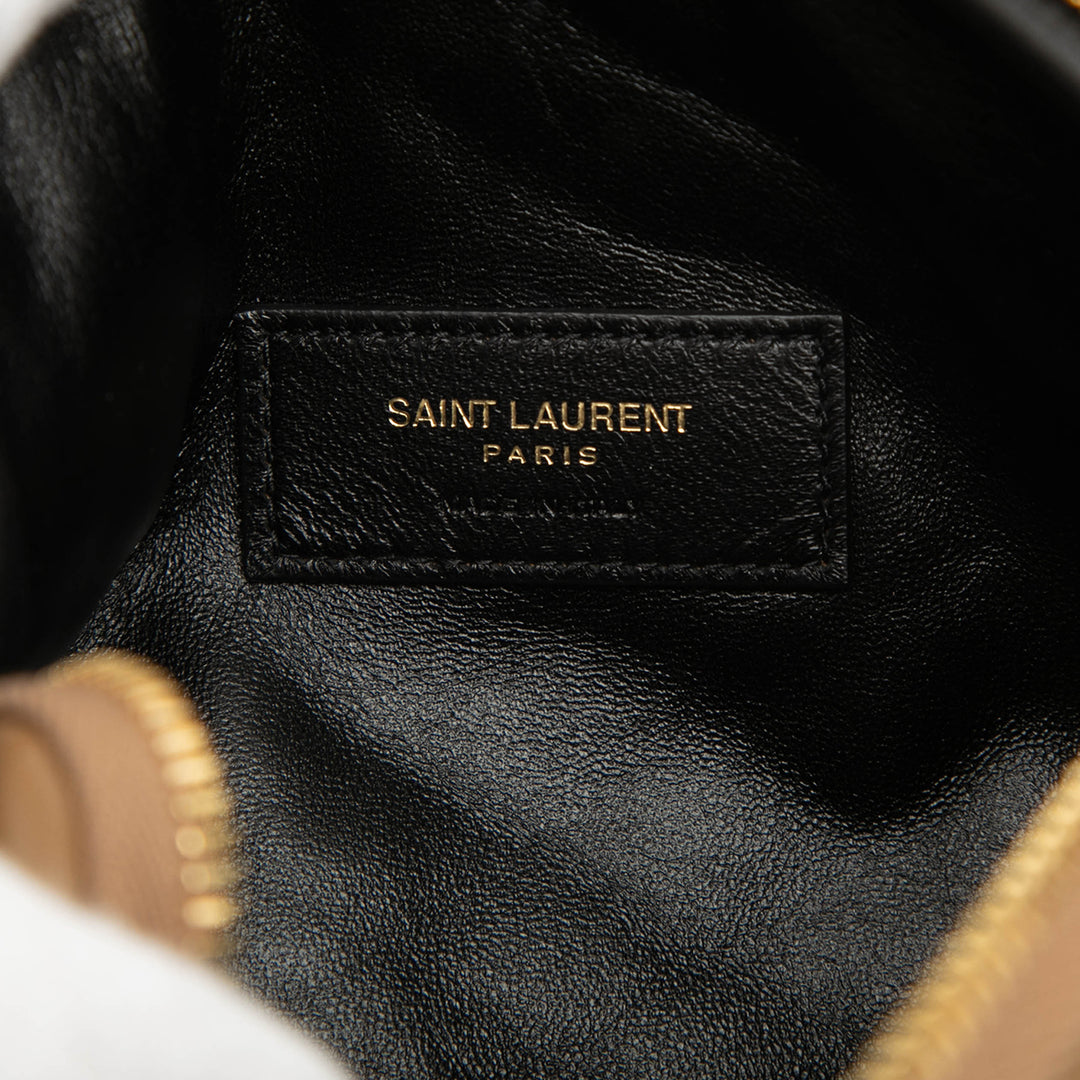 Saint Laurent Mini Matelassé Cuir d’agneau Gaby Zippered Pochette