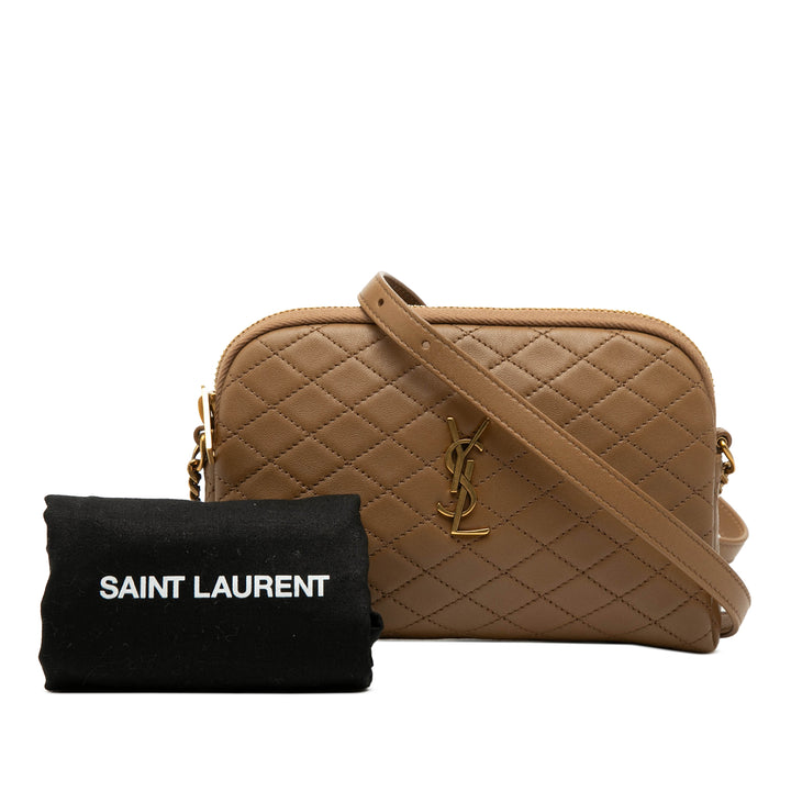 Saint Laurent Mini Matelassé Cuir d’agneau Gaby Zippered Pochette