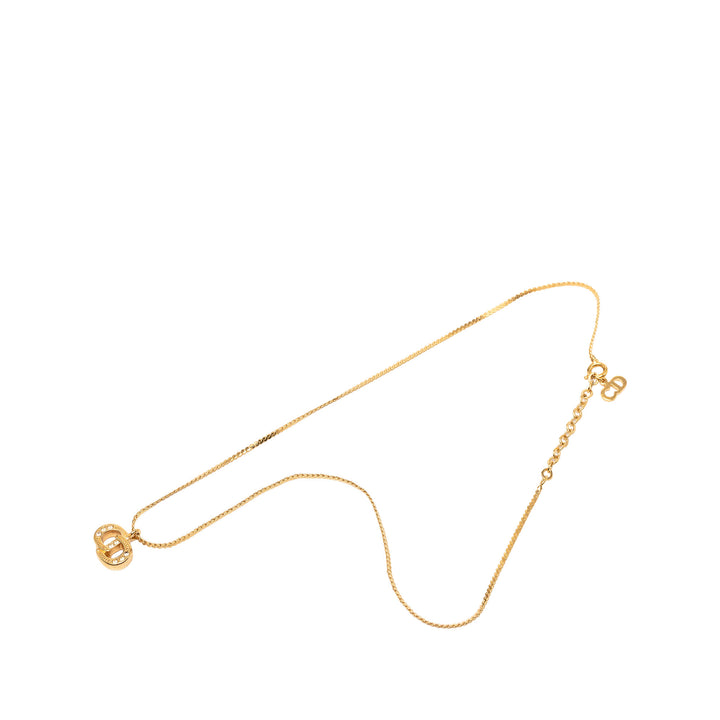 Dior plaqué Strass CD Logo Pendant Collier