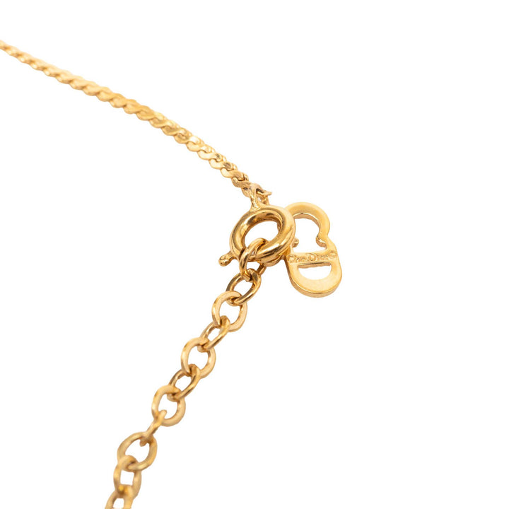 Dior plaqué Strass CD Logo Pendant Collier
