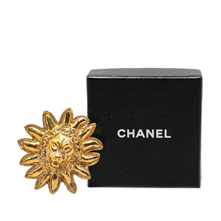 Gold Plated Lion Pin Brooch Gold - Gaby Paris