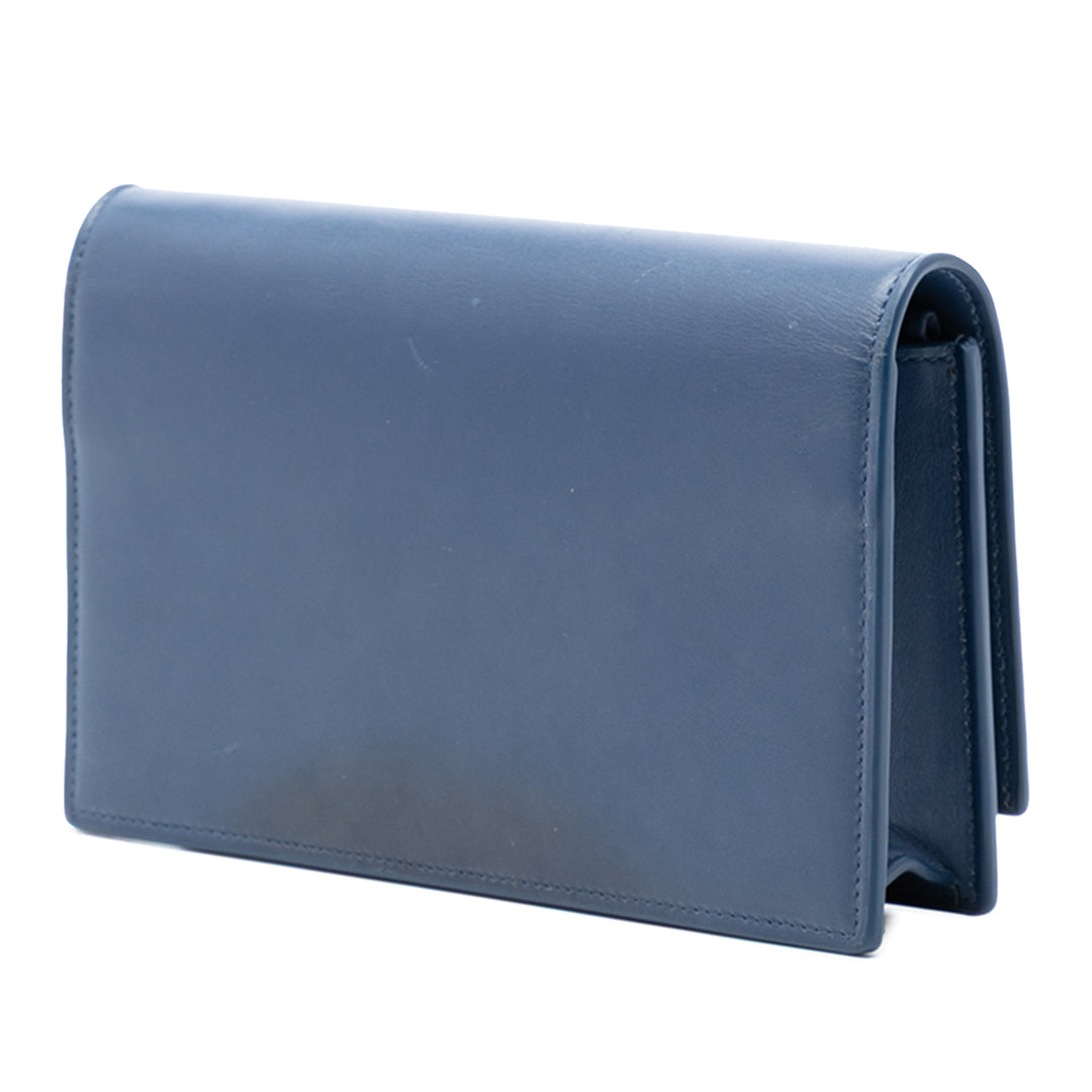 Saint Laurent Smooth Cuir de veau Monogram Kate Pompon Wallet on Chain