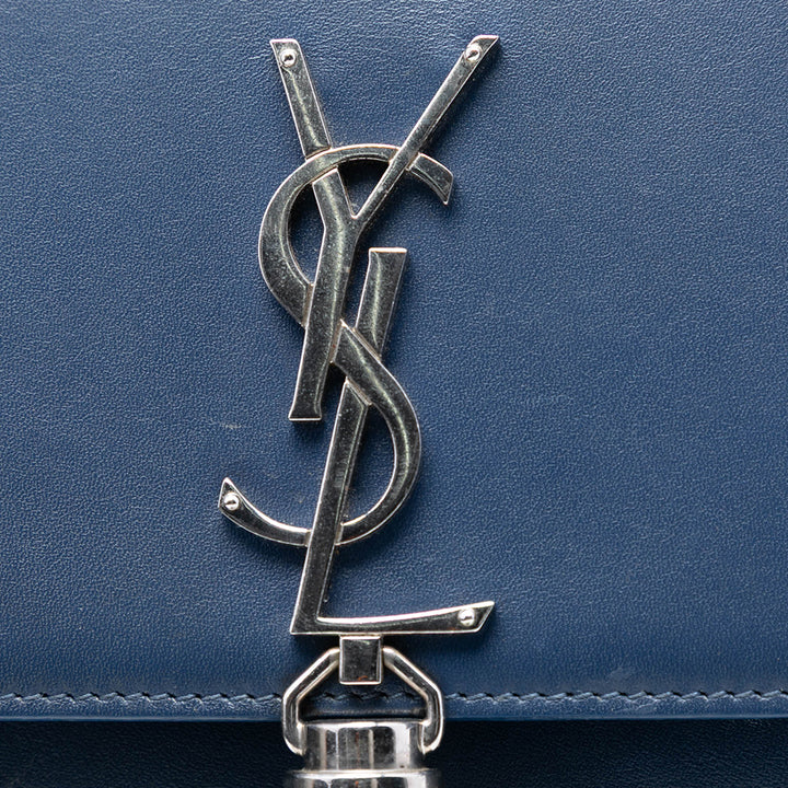Saint Laurent Smooth Cuir de veau Monogram Kate Pompon Wallet on Chain