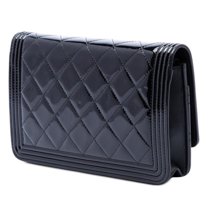 Chanel Matelassé Cuir verni Boy Wallet on Chain