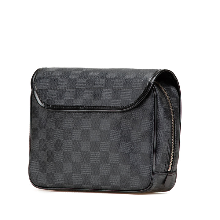 Damier Graphite Hanging Toiletry Kit Pouch Black - Gaby Paris