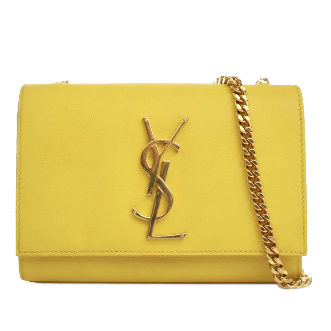 Small Grain De Poudre Monogram Kate Crossbody Yellow - Gaby Paris