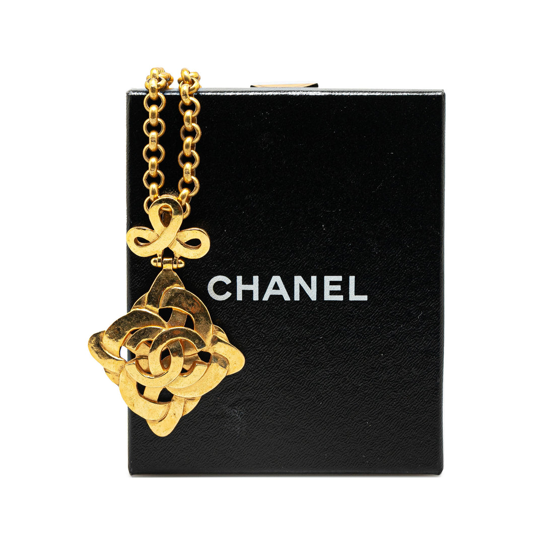 Gold Plated CC Pendant Necklace Gold - Gaby Paris